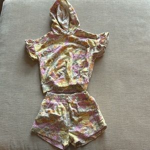 Floral hoodie and shorts set